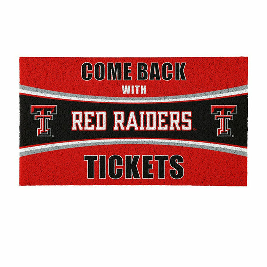 Team Sports America Classic - 28" x 16" PVC Trapper Mat, Come Back with Tickets, Texas Tech Universi
