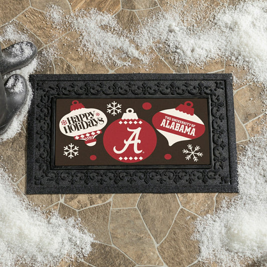 Team Sports America Everyday - University of Alabama Holiday Flocked Coir Sassafras Switch Mat, 22"x1