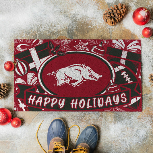 Team Sports America Everyday - University of Arkansas Holiday PVC Mat, 28"x16"