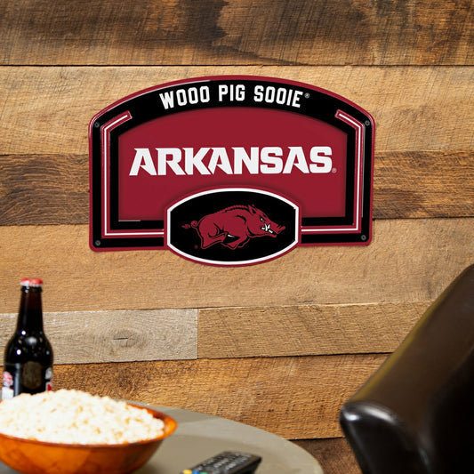 Team Sports America Trending - University of Arkansas USA Embossed Steel Wall Sign, 11" x 17"