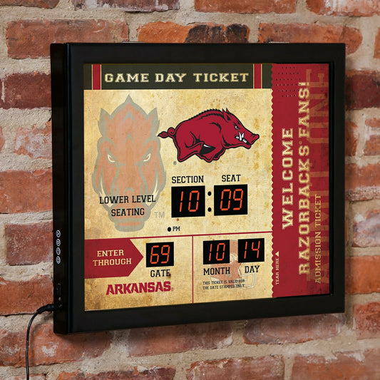 Team Sports America Recommended - Scoreboard Wall Clock, Arkansas
