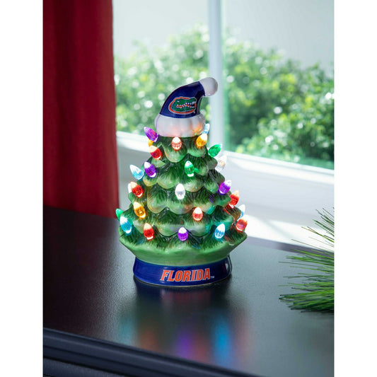 Team Sports America Recommended - 8" LED Ceramic Christmas Tree, University of Florida