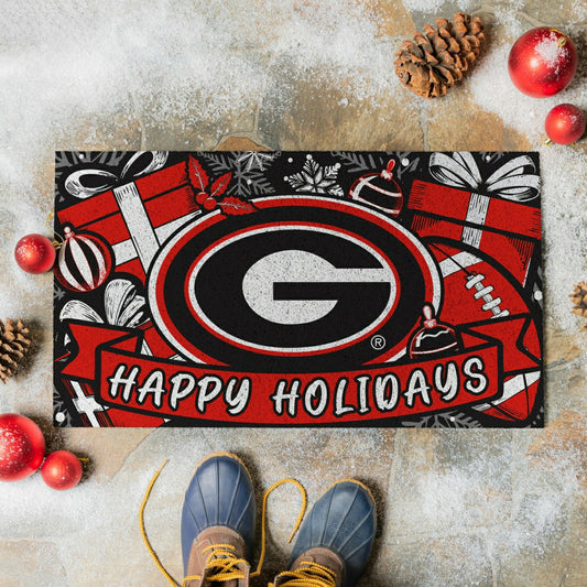 Team Sports America Signature - University of Georgia Holiday PVC Mat, 28"x16"