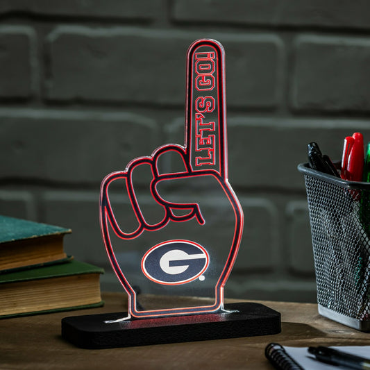 Team Sports America Recommended - University of Georgia College Foam Finger Desklite LED Decor
