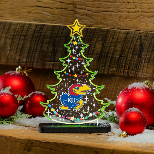 Team Sports America Trending - University of Kansas College Holiday Tree Desklite LED Decor