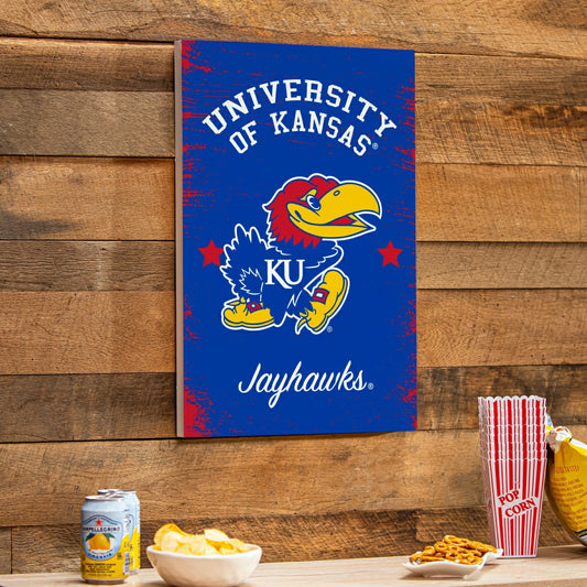 Team Sports America Classic - University of Kansas Wood Wall Sign, 16x24