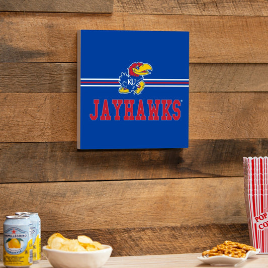 Team Sports America Value - University of Kansas Wood Wall Sign, 12x12