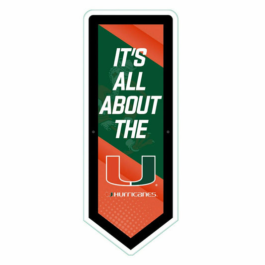 Team Sports America Exclusive - LED Wall Decor, Pennant, University of Miami