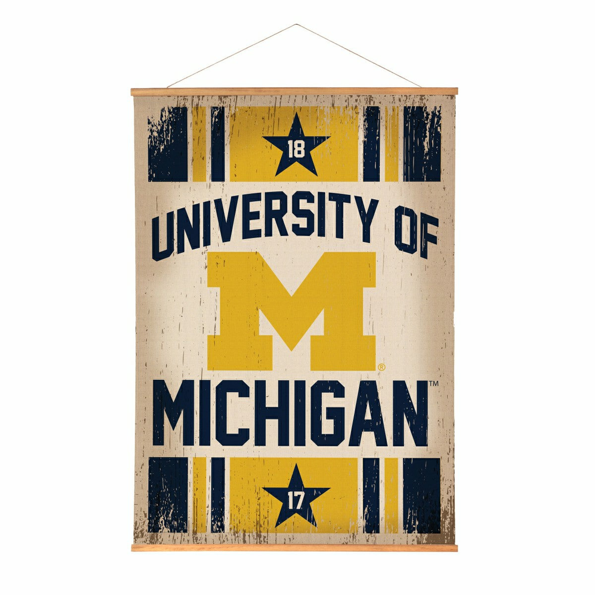 Team Sports America Essential - University Of Michigan, Canvas Wall Tapestry, Large, 54x36