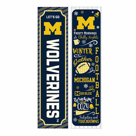 Team Sports America Exclusive - 46" Double Sided Leaner, University Of Michigan, Winter Seasonal