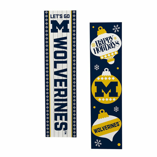 Team Sports America Essential - 47" Double Sided Leaner, University Of Michigan, Christmas
