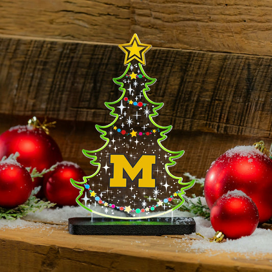 Team Sports America Trending - University Of Michigan College Holiday Tree Desklite LED Decor