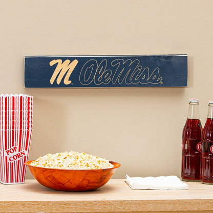 Team Sports America Recommended - University of Mississippi Engraved Wood Sign, 3.5" x 18"
