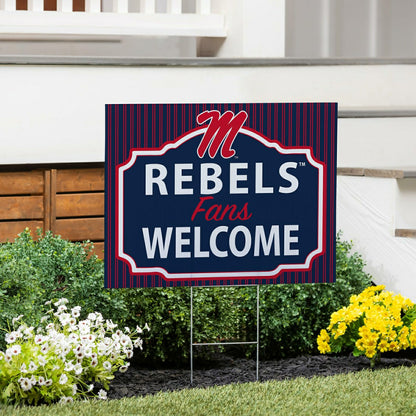 Team Sports America Exclusive - University of Mississippi Coroplast Yard Sign, "Fans Welcome"