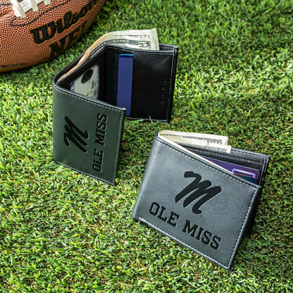Team Sports America Signature - University of Mississippi, Bi-Fold and Tri-Fold Wallet Gift Set, Black
