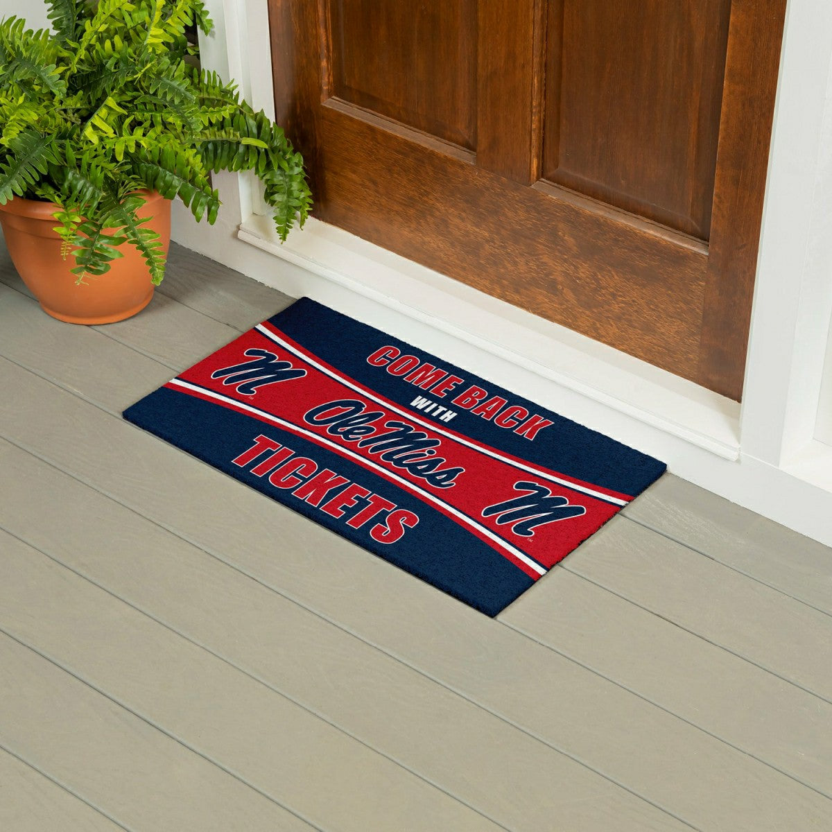Team Sports America Recommended - 28" x 16" PVC Trapper Mat, Come Back with Tickets, University of Missi