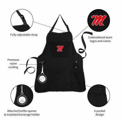 Team Sports America Exclusive - Grill Apron, Black, University of Mississippi
