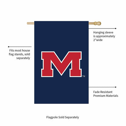 Team Sports America Classic - University of Mississippi Applique House Flag