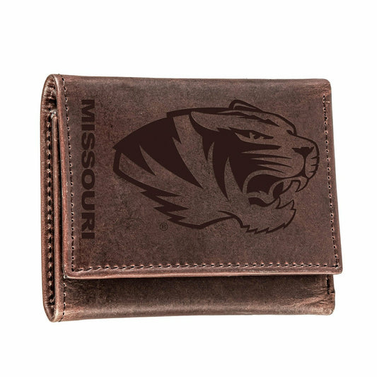 Team Sports America Best Seller - University of Missouri, Tri-Fold Wallet, Brown, CH, 100% Genuine Leath