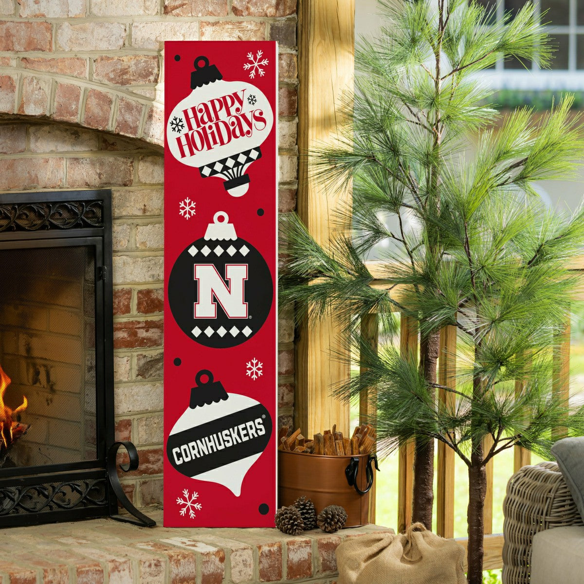 Team Sports America Value - University of Nebraska 47" Double Sided Leaner, Christmas