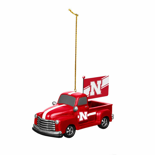 Team Sports America Best Seller - University of Nebraska Rally Truck Ornament, Set of 2