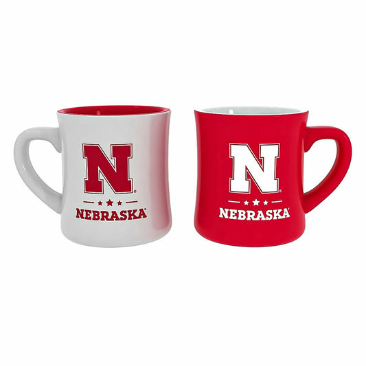 Team Sports America Recommended - University of Nebraska 10oz Ceramic Cup Set, 2pc