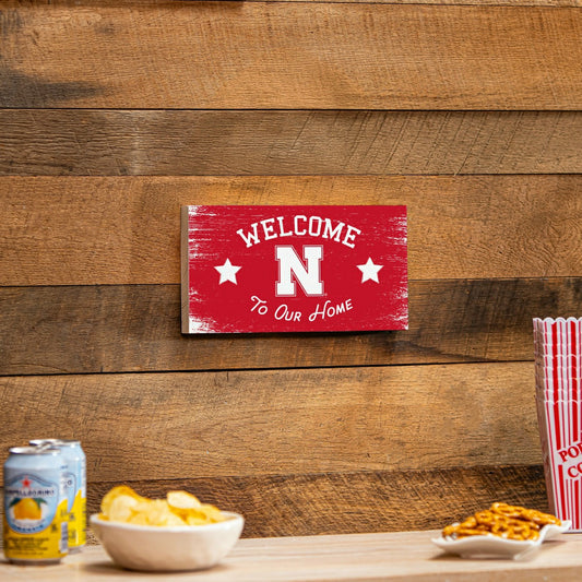 Team Sports America Recommended - University of Nebraska Wood Wall Sign, 6x11