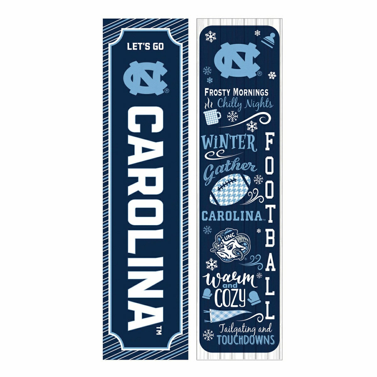 Team Sports America Classic - 46" Double Sided Leaner, University of North Carolina, Winter Seasonal