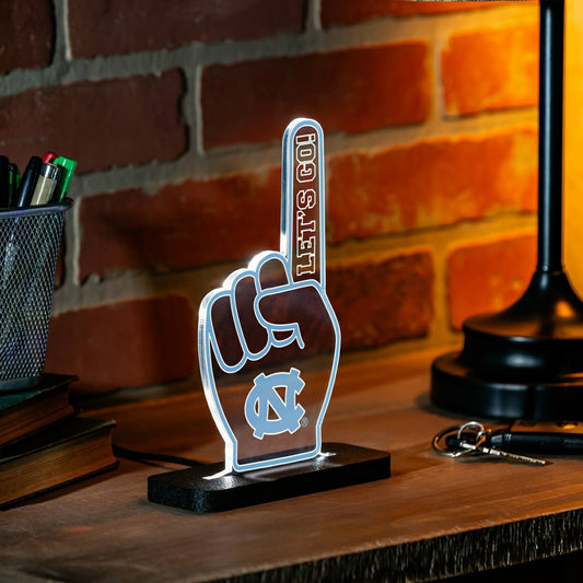 Team Sports America Exclusive - University of North Carolina College Foam Finger Desklite LED Decor