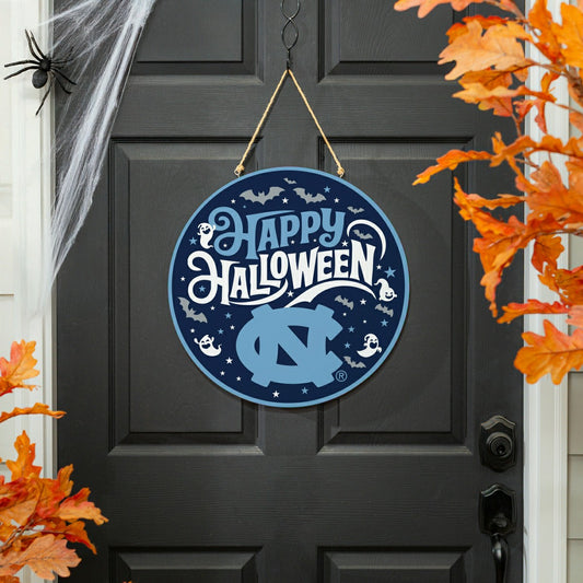 Team Sports America Essential - University of North Carolina Halloween Round Door Décor with Hanging R