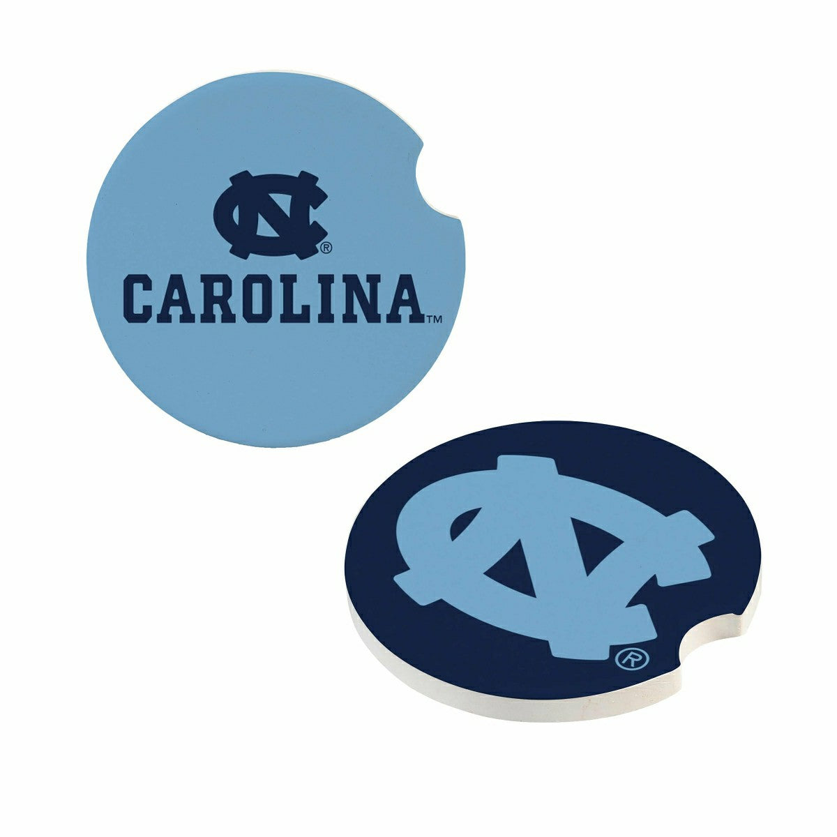 Team Sports America Recommended - University of North Carolina Car Coaster Set, 2pc