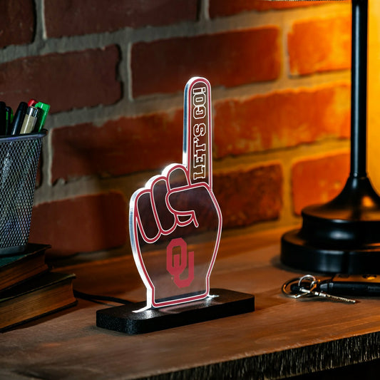 Team Sports America Classic - University of Oklahoma College Foam Finger Desklite LED Decor