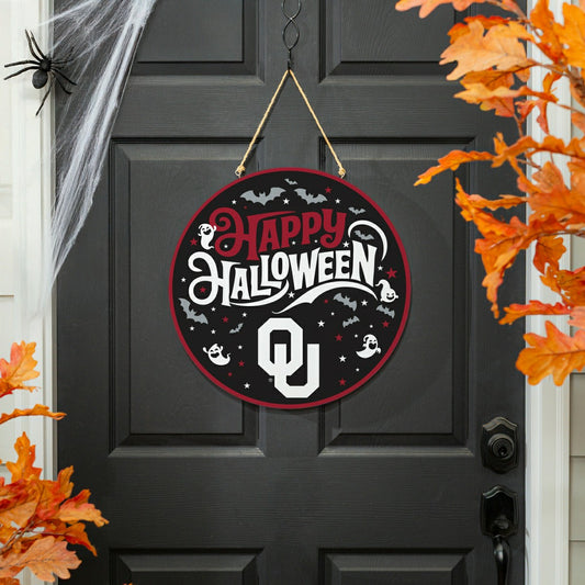 Team Sports America Value - University of Oklahoma Halloween Round Door Décor with Hanging Rope, 1