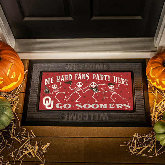 Team Sports America Trending - University of Oklahoma Flocked Coir Halloween Sassafras Switch Mat, 22