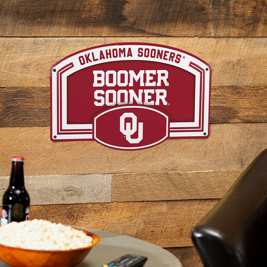 Team Sports America Best Seller - University of Oklahoma USA Embossed Steel Wall Sign, 11" x 17"