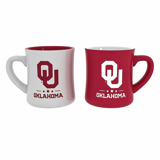 Team Sports America Signature - University of Oklahoma 10oz Ceramic Cup Set, 2pc