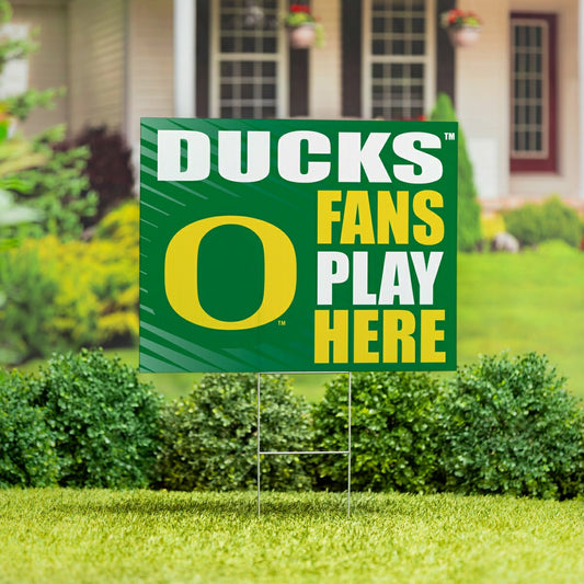 Team Sports America Exclusive - University of Oregon Coroplast Yard Sign "Fans Play Here"