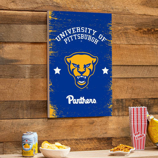 Team Sports America Exclusive - University of Pittsburgh Wood Wall Sign, 16x24