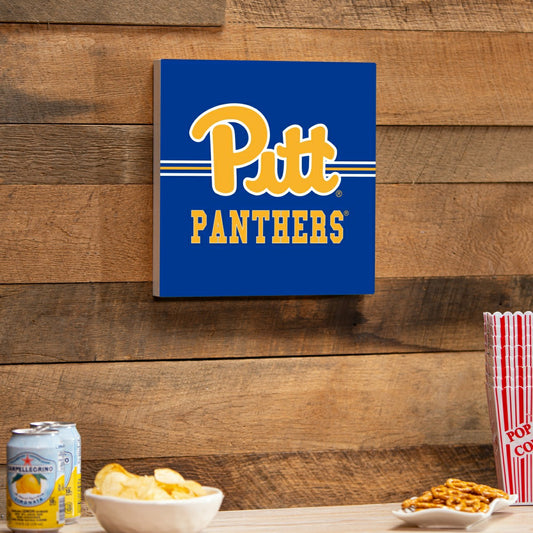 Team Sports America Essential - University of Pittsburgh Wood Wall Sign, 12x12