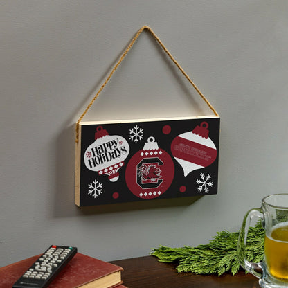 Team Sports America Recommended - University of South Carolina Holiday Wood Wall Sign, 6x11