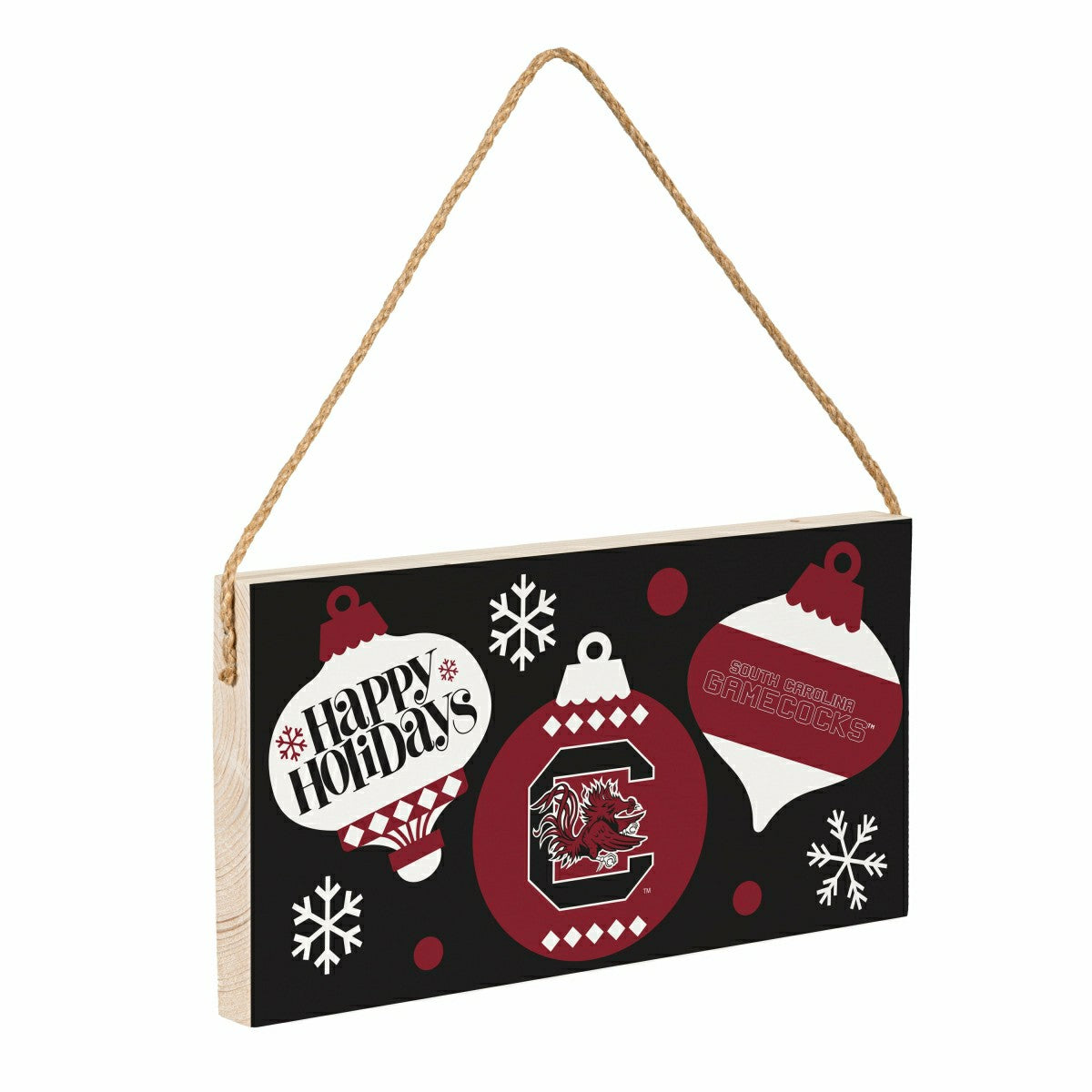 Team Sports America Recommended - University of South Carolina Holiday Wood Wall Sign, 6x11