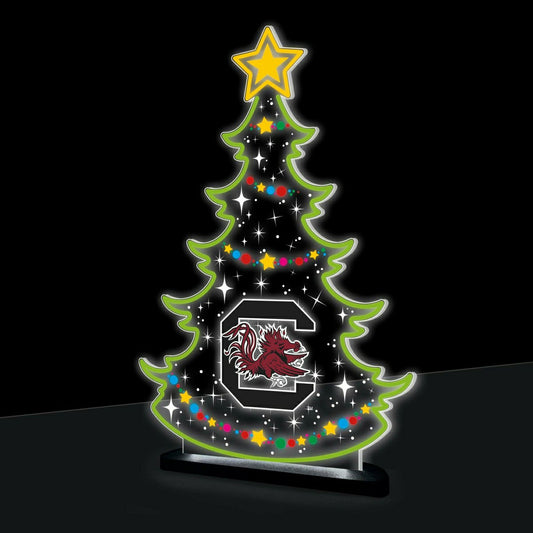 Team Sports America Exclusive - University of South Carolina College Holiday Tree Desklite LED Decor