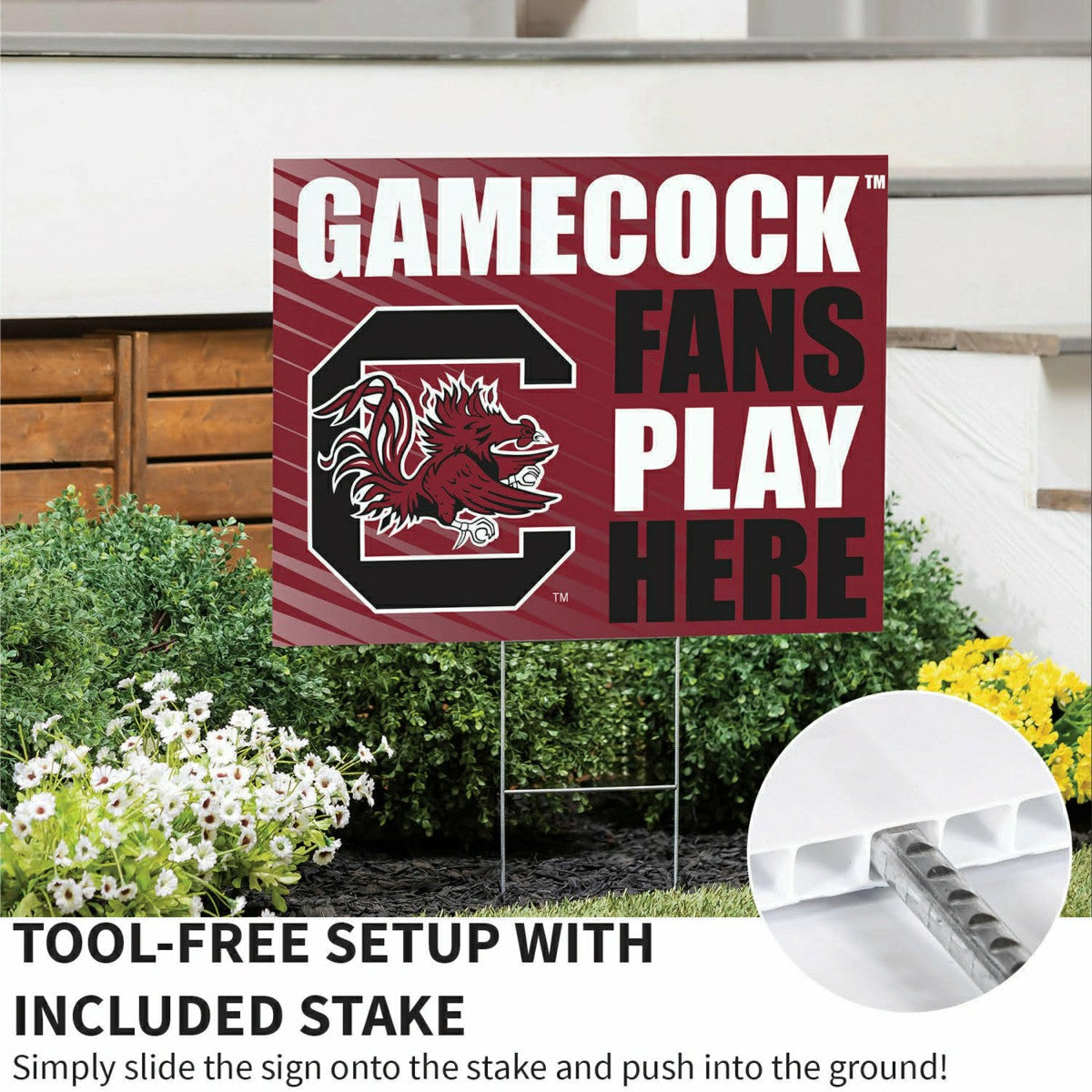 Team Sports America Signature - University of South Carolina Coroplast Yard Sign "Fans Play Here"