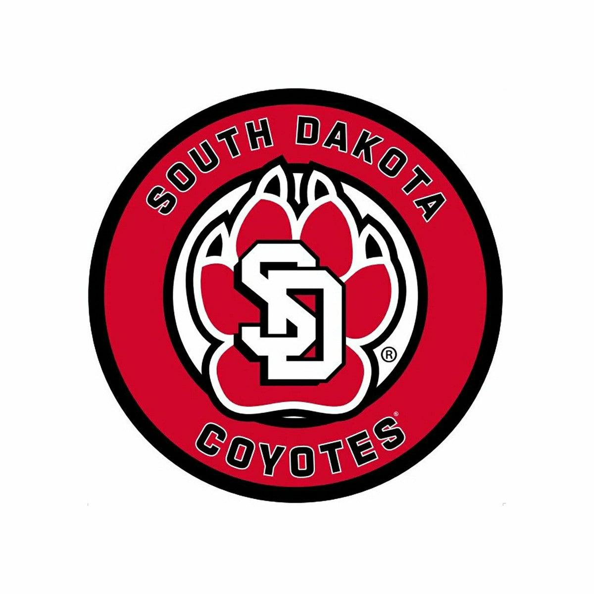 Team Sports America Signature - University of South Dakota College Large Round Edgelite LED Decor