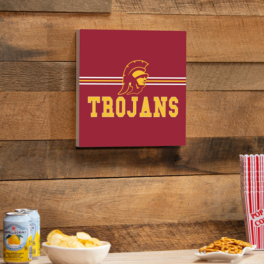 Team Sports America Signature - University of Southern California Wood Wall Sign, 12x12