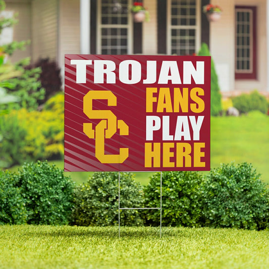 Team Sports America Recommended - University of Southern California Coroplast Yard Sign "Fans Play Here"