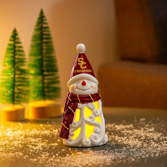 Team Sports America Classic - University of Southern California Snowman LED Statuary, 8"