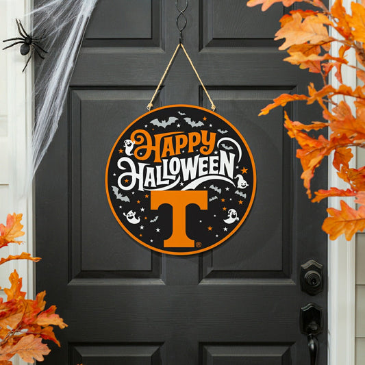 Team Sports America Essential - University of Tennessee Halloween Round Door Décor with Hanging Rope,