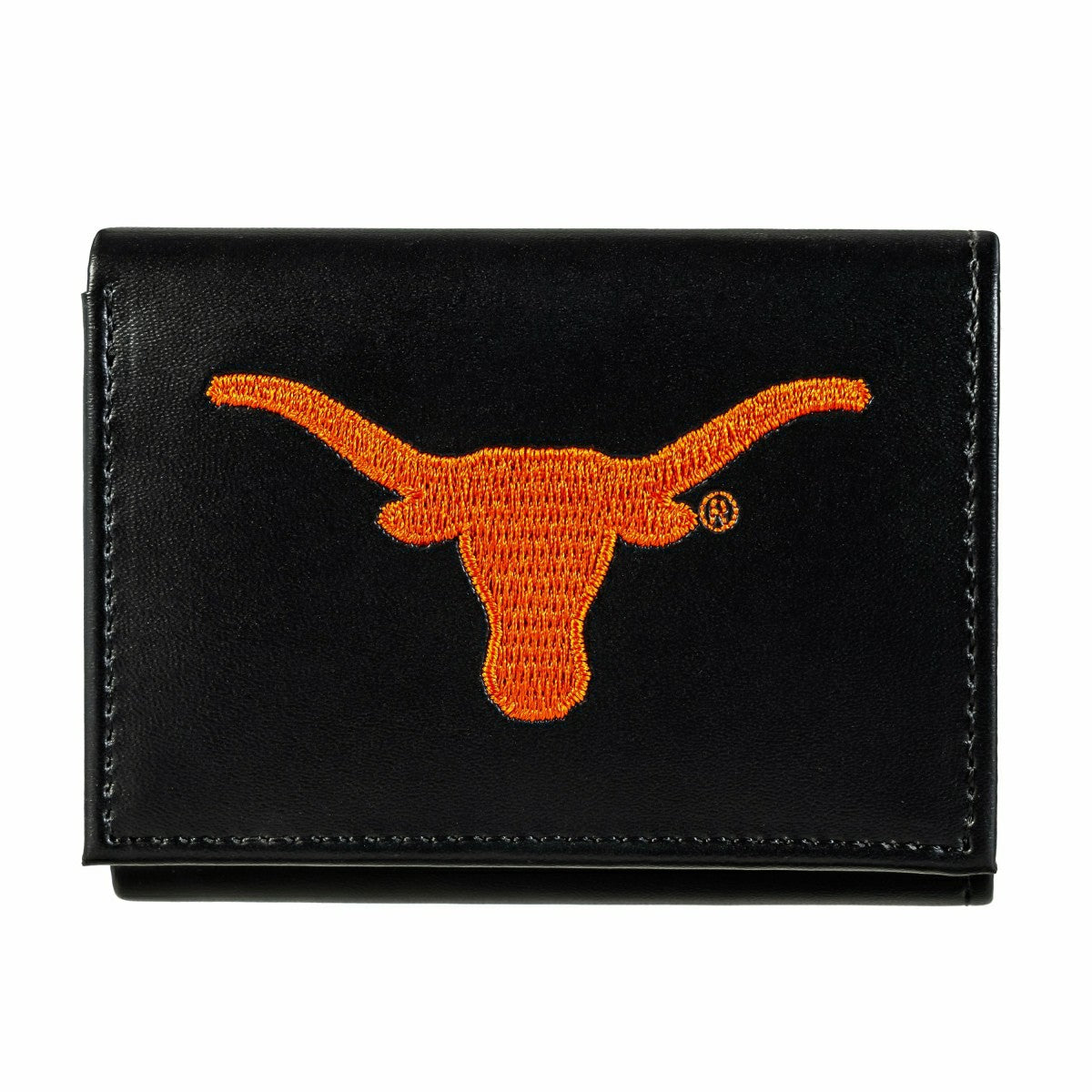 Team Sports America Essential - University of Texas Black Tri-Fold Embroidered Wallet w/ RFID Blocking