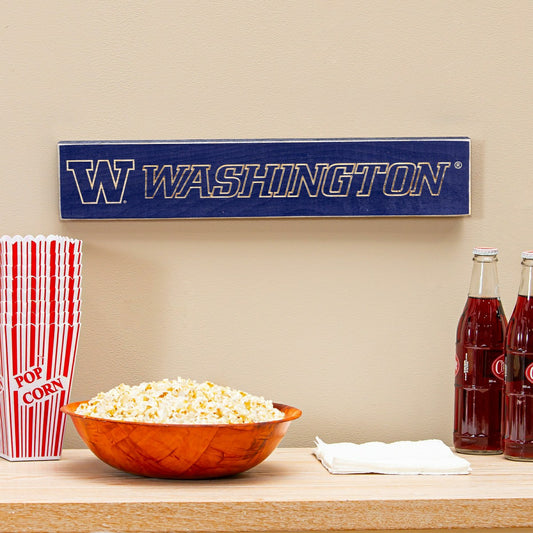 Team Sports America Classic - University of Washington Engraved Wood Sign, 3.5" x 18"